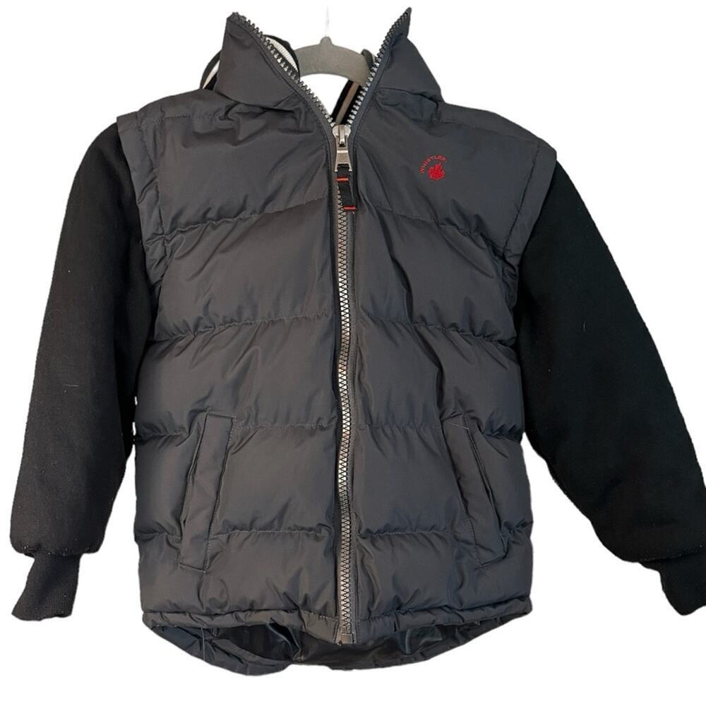 J. Whistler Boys Black Hooded Puffer Jacket Size 7